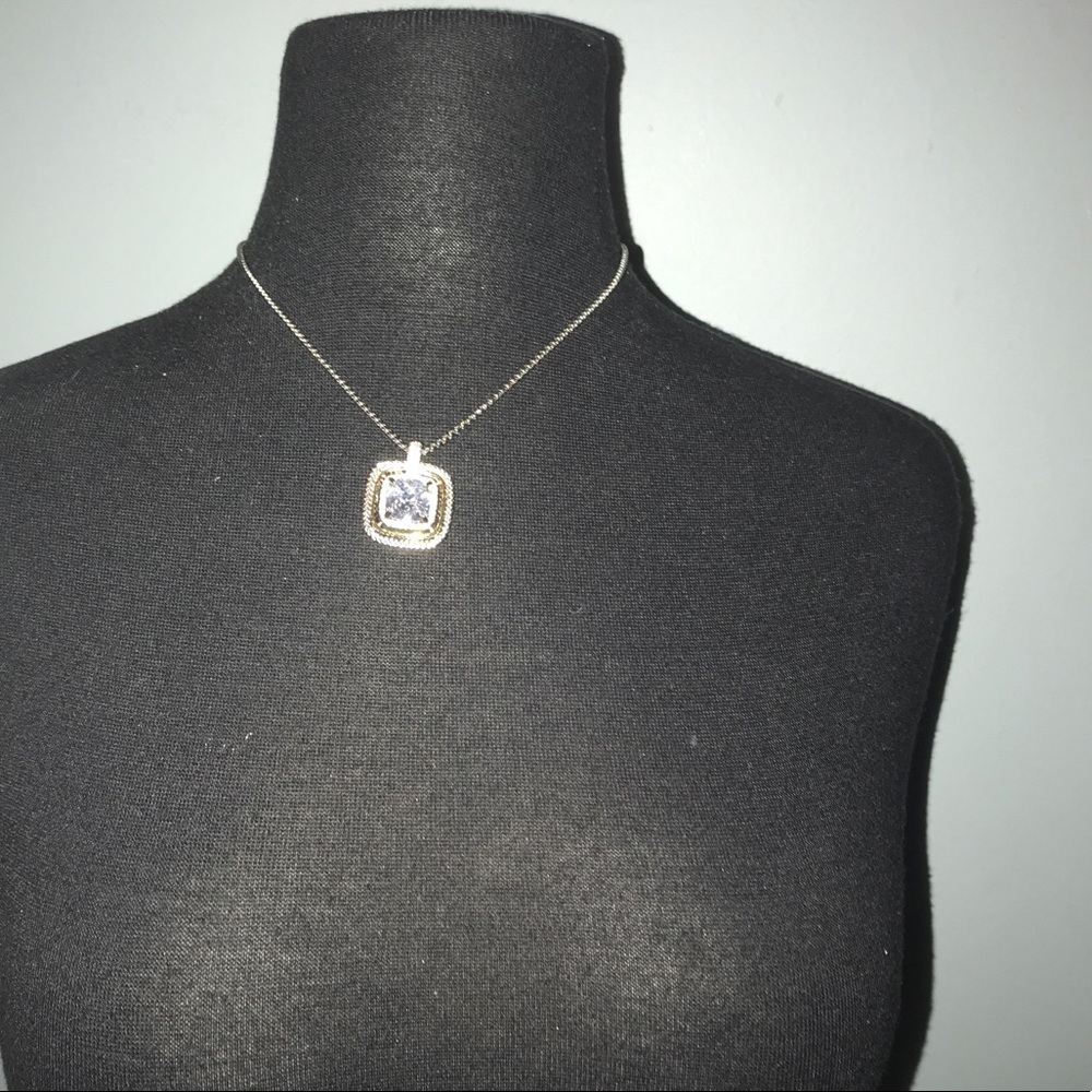 Clear Square pendant necklace